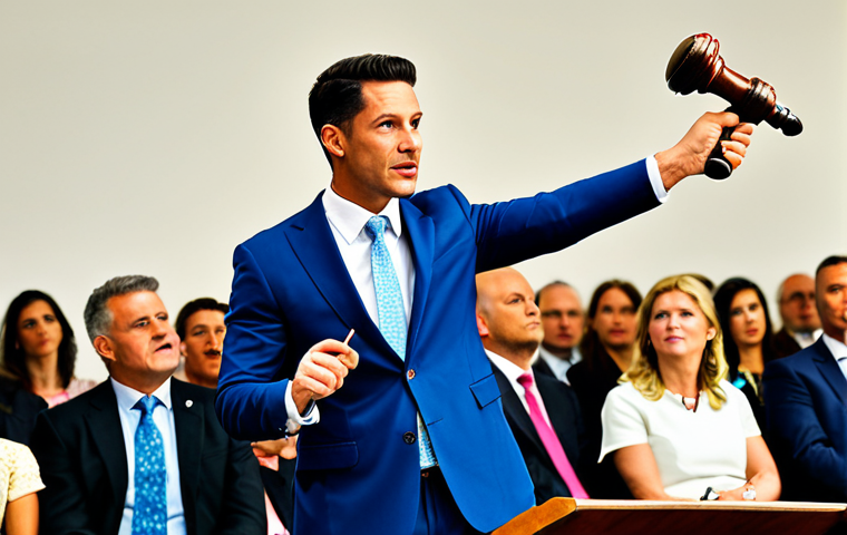 **

"A professional auctioneer in a fully clothed, appropriate business suit, confidently addressing a diverse crowd at a high-end art auction, holding a gavel, elegant setting, safe for work, perfect anatomy, natural proportions, professional, modest clothing, well-formed hands, proper finger count, family-friendly environment, dynamic composition, vibrant colors, professional photography, high quality."

**
