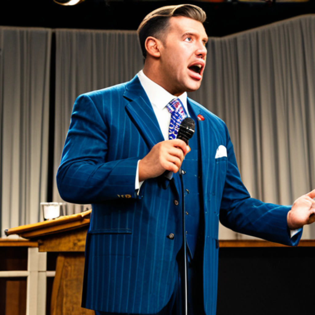 경매사와 부동산 경매사의 차이점 - **Art Auctioneer:** "A professional auctioneer on stage, passionately describing a vintage item, ful...