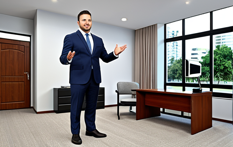 경매사와 부동산 경매사의 차이점 - **Art Auctioneer:** "A professional auctioneer on stage, passionately describing a vintage item, ful...