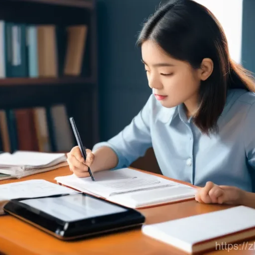 경매사 자격증 취득 후기 - **Prompt 1: The Determined Aspiring Auctioneer**
    A young woman, around 20-30 years old, sitting ...