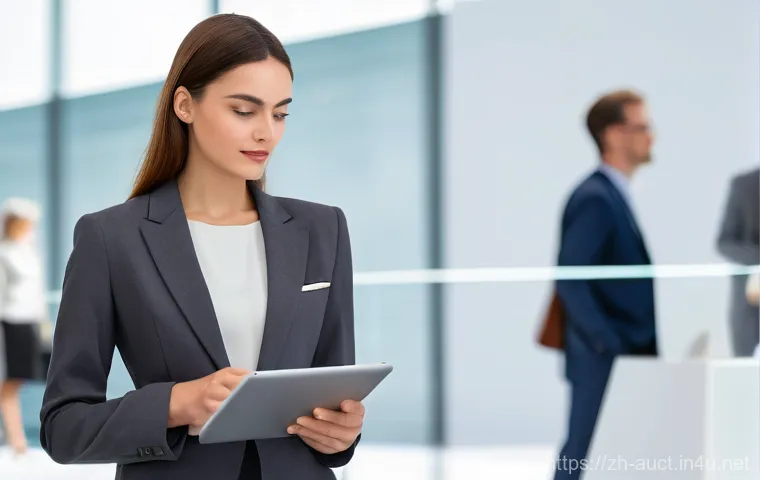 경매사 경력 개발 로드맵 작성법 - **Prompt: The Expert's Eye for Detail**
    "A distinguished male auctioneer, early 50s, wearing sop...