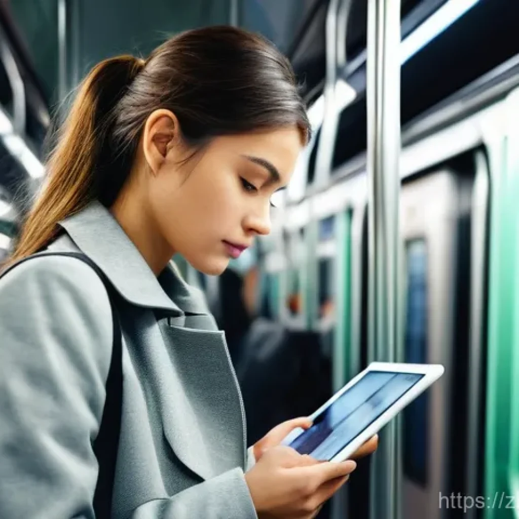 경매사 시험 준비 관련 시간 관리 전략 - **Foreground:** A young woman, wearing a stylish but modest casual jacket and slacks, is standing in...