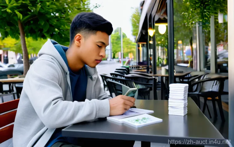 경매사 시험 준비 관련 시간 관리 전략 - **Foreground:** A young woman, wearing a stylish but modest casual jacket and slacks, is standing in...