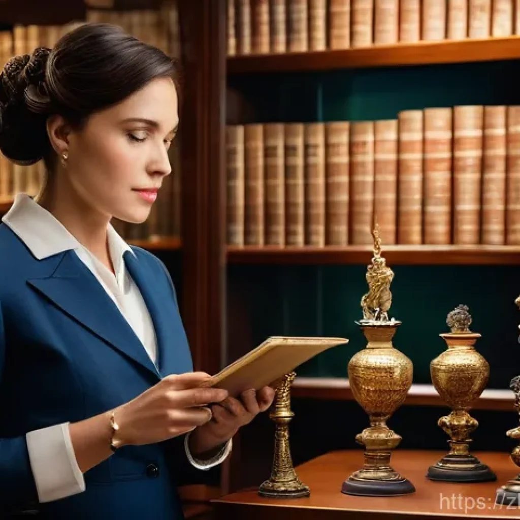 경매사 관련 세미나와 강의 정보 - **Prompt:** A focused and experienced female auctioneer, mid-30s, dressed in a sharp, elegant busine...