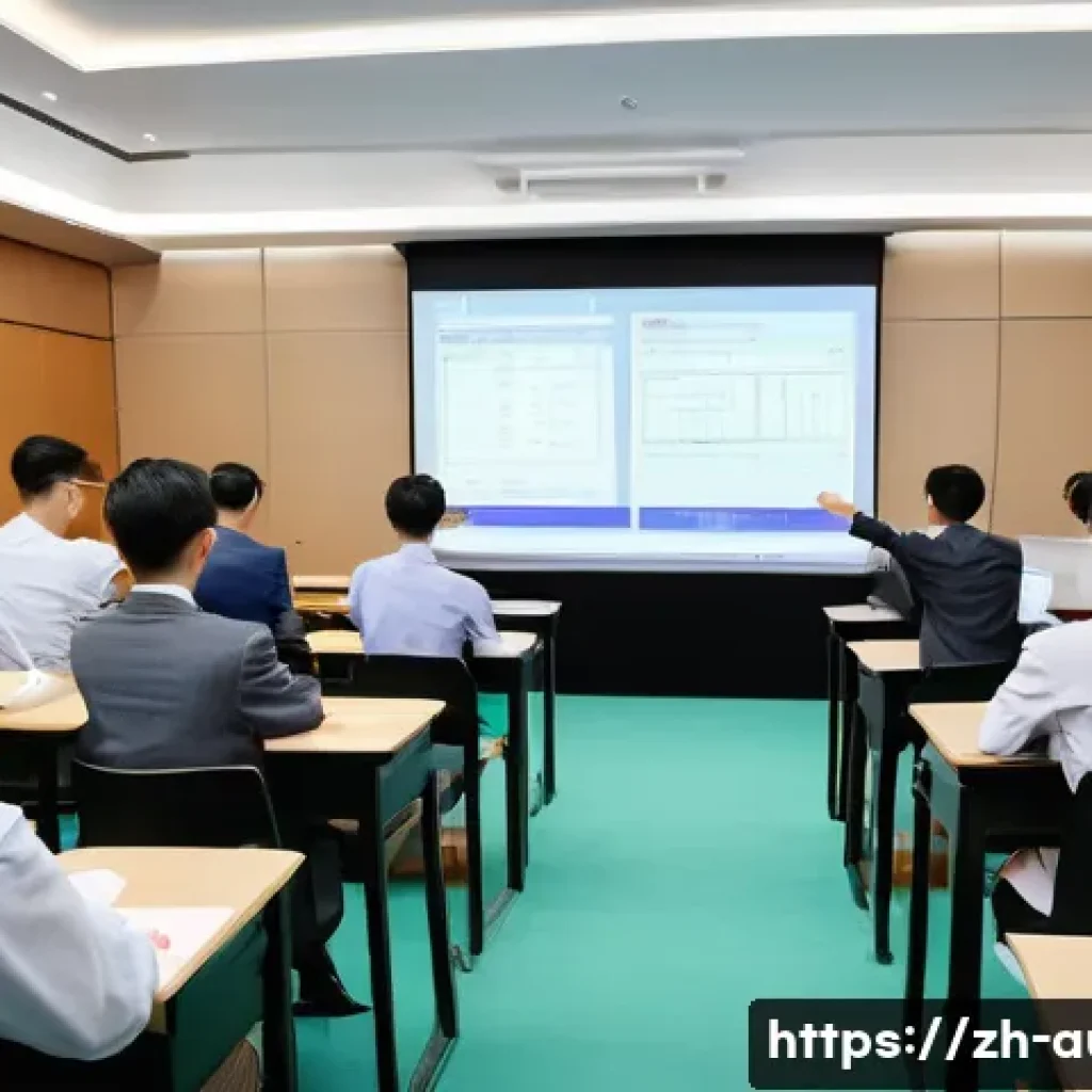 경매사 실기시험과 관련된 자주 묻는 질문 - A modern classroom scene focused on a professional auctioneer training session: a confident middle-a...